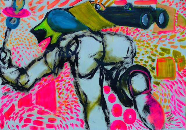 2018 martin franke, Selbstversuchung, 70 x 100 cm, 2018, Privatbesitz, Bönen